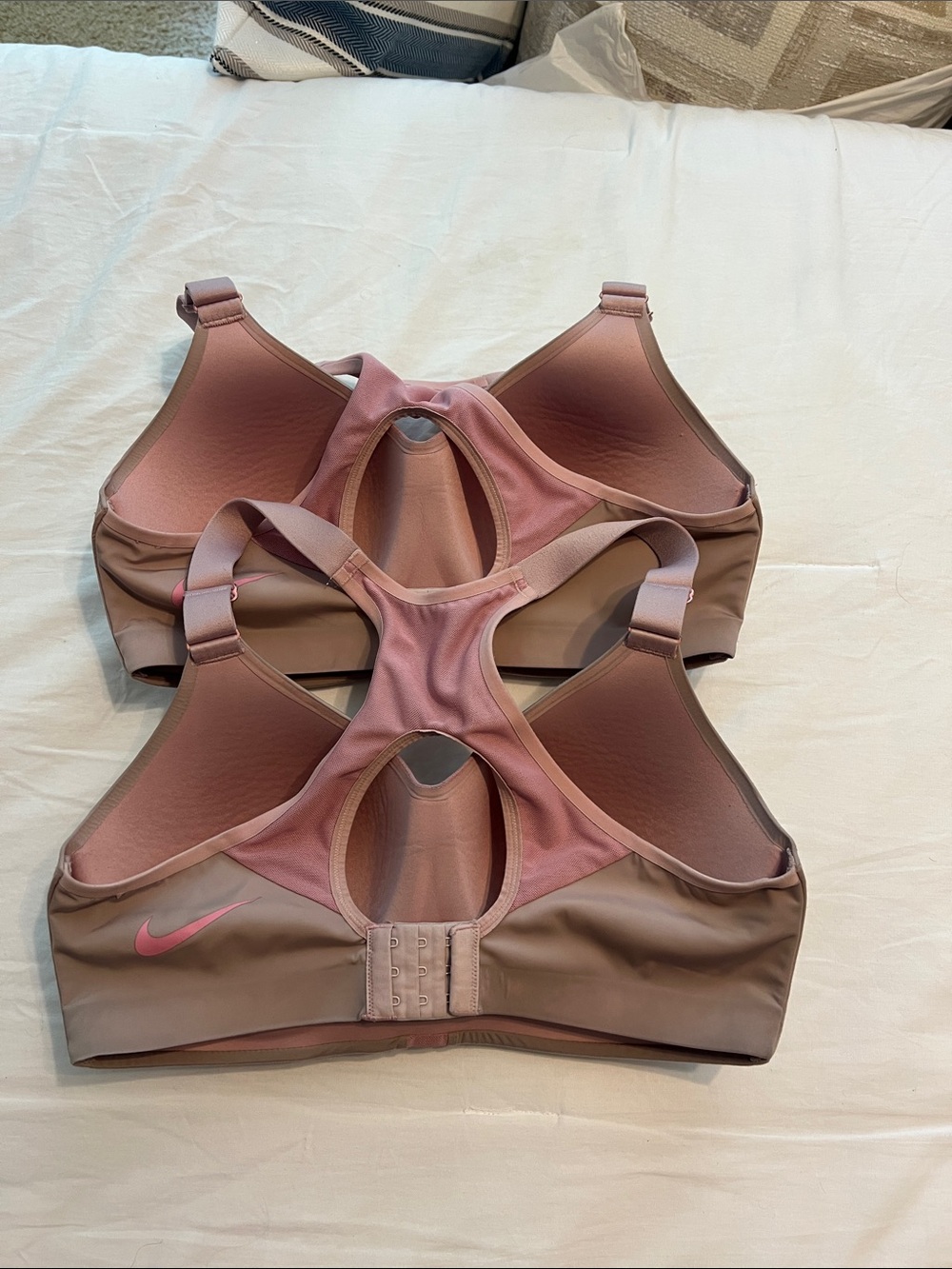 Nike Racerback High-Support Sports Bra in Mauve and Taupe